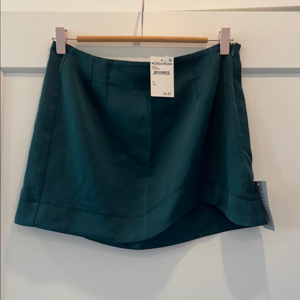 NWT NSR Forest Green Skater Mini Skirt